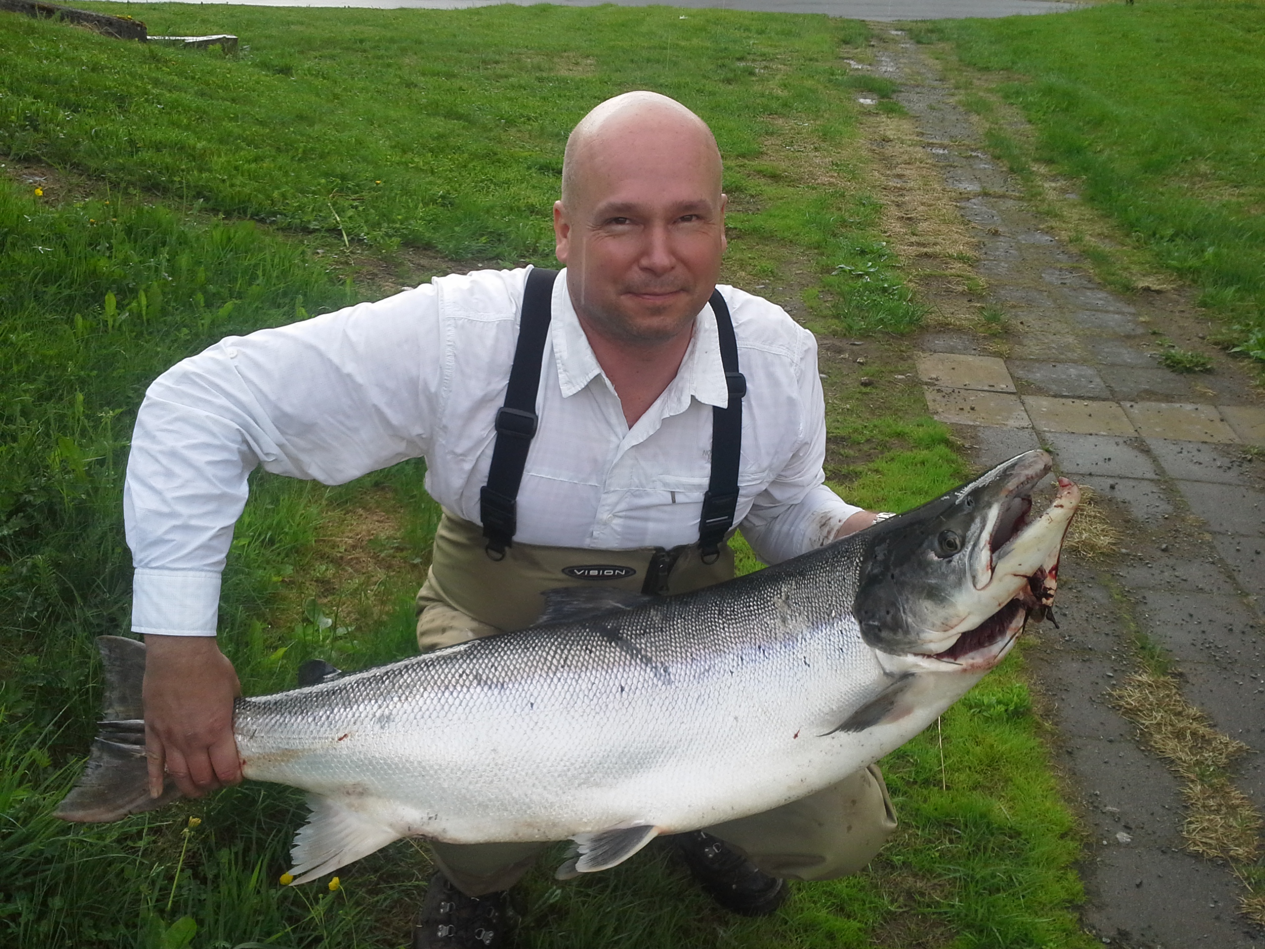 Den første 20 kiloslaksen er landet!